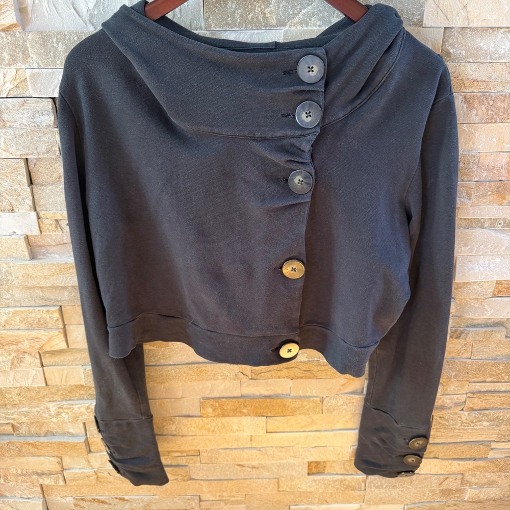 Nomads Hemp Wear Phenomenon Cropped Hood Jacket Charcoal Organic Cotton Hemp XL